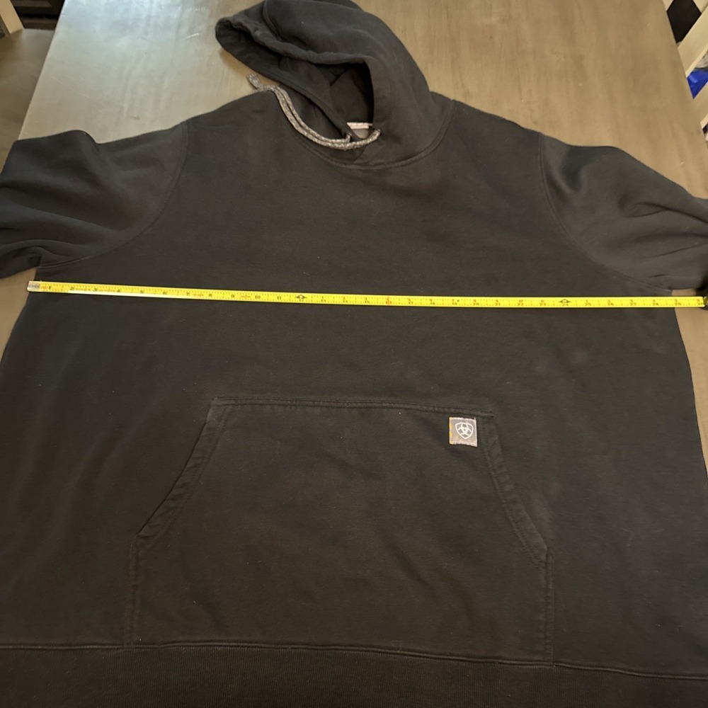 Ariat‎ Rebar Black Fleece Hooded Pullover Hoodie Embroidered Size 3XL XXXL - Picture 5 of 11
